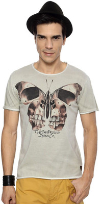 

SF Jeans by Pantaloons Graphic Print Men's Round Neck White T-Shirt, Off white