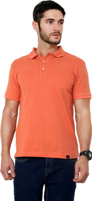 

Rigo Solid Men's Polo Neck Orange T-Shirt