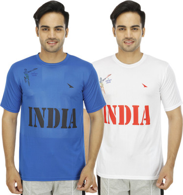 

PRO Lapes Printed Men's Round Neck Multicolor T-Shirt(Pack of 2), White;blue