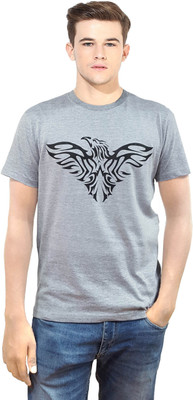 

Gallop Printed Men' Round Neck Grey T-Shirt