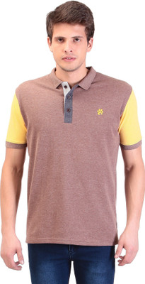 

TAG-7 Solid Men Polo Neck Brown T-Shirt