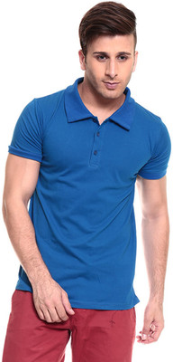 

Izinc Solid Men' Polo Neck Blue T-Shirt, Royal blue