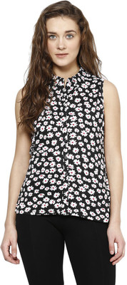 

Honey By Pantaloons Printed Women's Round Neck Black T-Shirt