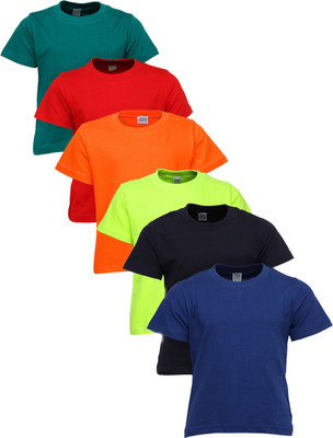 

Gkidz Boys Solid Cotton T Shirt(Multicolor, Pack of 5, Lemon