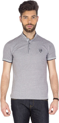 

Mufti Printed Men's Henley Multicolor T-Shirt, Grey melange
