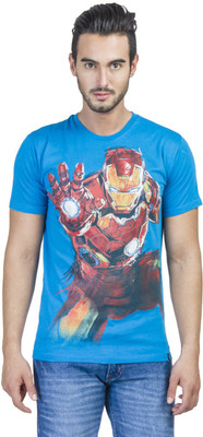 

Avengers Printed Men' Round Neck Blue T-Shirt, Methyl blue