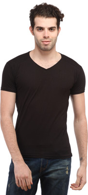

Tees Collection Solid Men's V-neck Black T-Shirt