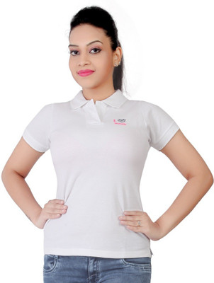 

FCK-3 Woven Women's Polo Neck White T-Shirt