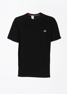 

ADIDAS Solid Men's Round Neck Black T-Shirt