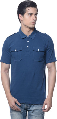 

Carve Solid Men's Polo Neck Blue T-Shirt