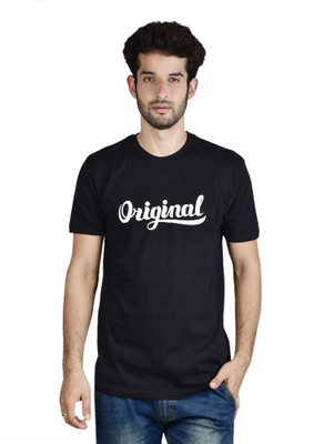 

Menlo Graphic Print Men's Round Neck Black T-Shirt