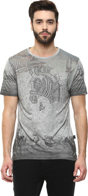 

Fritzberg Printed Men's Round Neck Grey T-Shirt