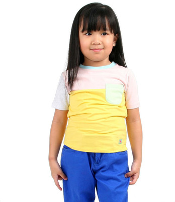 

Cherry Crumble California Girls Solid T Shirt(Yellow, Yellow beige green grey blue