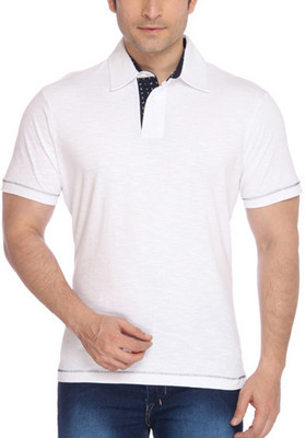 

Parx Printed Men's Flap Collar Neck White T-Shirt