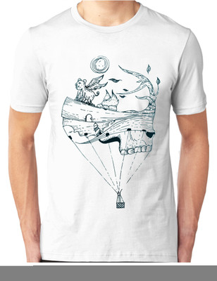 

Foscous Printed Men' Round Neck White T-Shirt