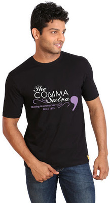 

Campus Sutra Printed Men Round Neck Black T-Shirt