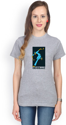 

Campus Sutra Printed Women' Round Neck Grey T-Shirt