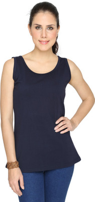 

SayItLoud Solid Women's Round Neck Dark Blue T-Shirt