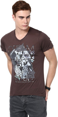 

Fritzberg Printed Men's Round Neck Grey T-Shirt