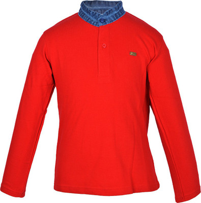 

Gkidz Boys Solid Cotton T Shirt(Red, Pack of 1