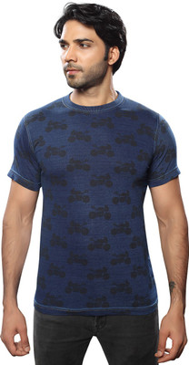 Horizon Printed Men Round Neck Blue T-Shirt Horizon Printed Men Round Neck Blue T-Shirt