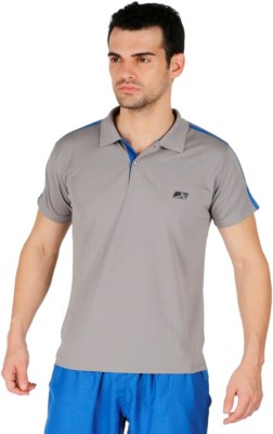 VECTOR X Solid Men Polo Neck Grey T-Shirt