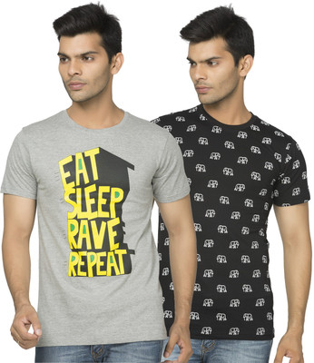 

Alan Jones Graphic Print Men's Round Neck Black T-Shirt(Pack of 2)