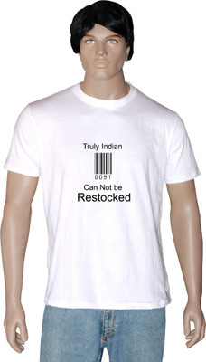 

Tshirt.in Graphic Print Men's Round Neck White T-Shirt, Pearl white