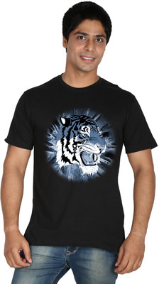

Trendster Printed Men's Round Neck Black T-Shirt