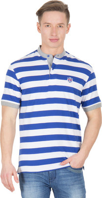 

Wilkins & Tuscany Striped Men's Henley Blue T-Shirt, Royal blue
