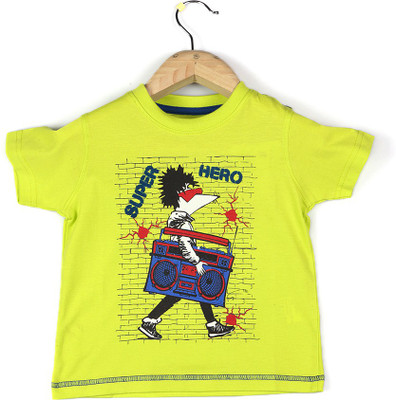 

Chalk by Pantaloons Boys Graphic Print T Shirt(Yellow, Pack of 1, Sulphur spring