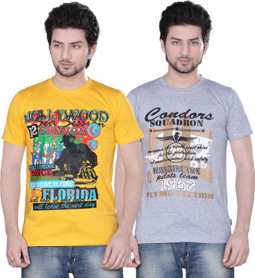

Zebu Printed Men's Round Neck Multicolor T-Shirt(Pack of 2)