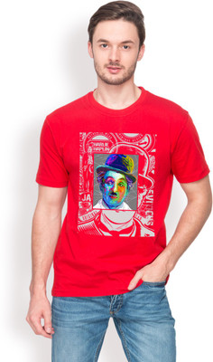 

Nikolas Graphic Print Men's Round Neck Red T-Shirt