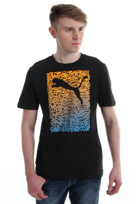 

Puma Printed Men's Round Neck Black T-Shirt