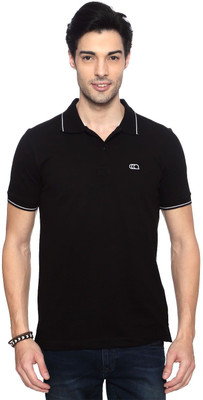 

Ajile by Pantaloons Solid Men's Polo Neck Black T-Shirt