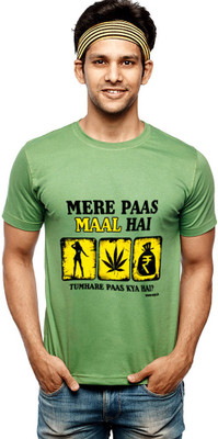 

Wear Your Opinion Printed Men's Round Neck Green T-Shirt