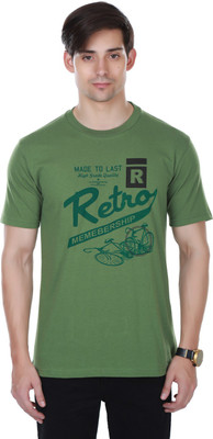 

Cotton County Premium Printed Men's Round Neck Green T-Shirt