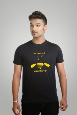 

Campus Sutra Printed Men Round Neck Black T-Shirt