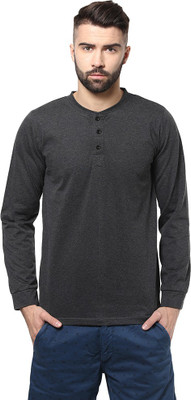 

Unisopent Designs Solid Men' Henley Grey T-Shirt, Beige