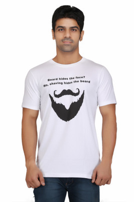 

Crazeis Printed Men's Round Neck White T-Shirt
