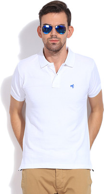 

Wrangler Solid Men's Polo Neck White T-Shirt
