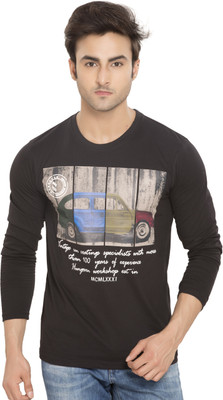 

Alan Jones Printed Men's Round Neck Black T-Shirt