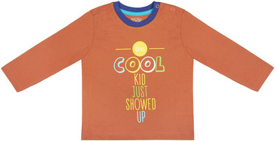 

Wow Mom Boys Printed Cotton T Shirt(Orange, Pack of 1, Dark orange