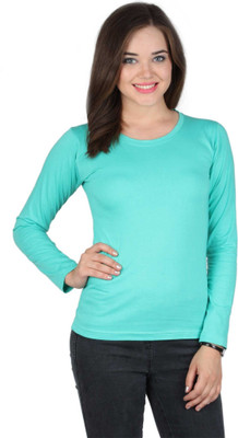 

SayItLoud Solid Women's Round Neck Light Green T-Shirt, Aqua green