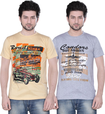 

Zebu Printed Men's Round Neck Multicolor T-Shirt(Pack of 2)