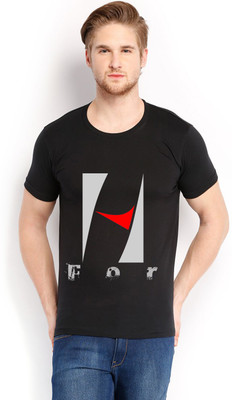 

Trendster Printed Men's Round Neck Black T-Shirt