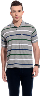 

TAB91 Striped Men's Polo Neck Grey T-Shirt