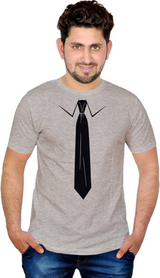 

INKIT Graphic Print Men's Round Neck Grey T-Shirt
