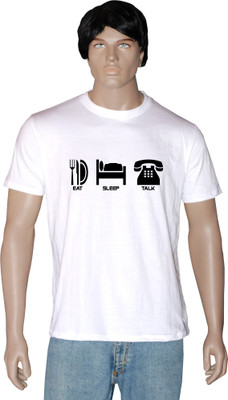 

Tshirt.in Graphic Print Men' Round Neck White T-Shirt, Pearl white