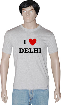

Tshirt.in Graphic Print Men' Round Neck Grey T-Shirt, Grey melange